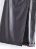 Etekler kondala şık siyah uzun boylu kadınlar dantelli split street kıyafetleri sahte deri serin seksi kadın zarif mujer faldas
