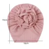 Fashion Solid Color Children's Threaded Pullover Cap Baby Pleated Flower Boneless Fetal Cap