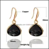 Dangle Lustre Trendy Teardrop Verre Cristal Boucles D'oreilles Or Couleur Goutte D'eau Boucle D'oreille Pour Femmes Filles Mode Jewelryz Livraison Je Dhwwv