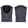 Men's Vests Victorian Gentleman British Style Dark Blue Jacquard Vest Gothic Retro Casual Fashion