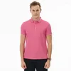 Polo da uomo 2023 Polo estiva da uomo Tendenza moda Colore puro Cotone e poliestere Slim Top Casual Colletto rovesciato Taglie forti