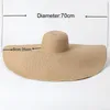 Wide Brim Hats 25cm Foldable Sun Hat For Women Oversized Beach Summer Seaside Vacation UV Protection Straw Wholesale Eger22