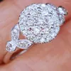 Wedding Rings Luxe trendy verzilverd volledig verharde kristal voor vrouwen glans wit cz stenen inlay mode sieraden feest cadeau