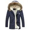 Men's Down Winter Nice Mens Pure Color Thick Warm Fashion Hooded Leisure Coat Jackets / Male Igh-quality Cotton Casual