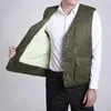 Gilets pour hommes automne et hiver gilet en velours simple boutonnage multi-poches chaud