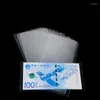 Caixas de armazenamento 100pcs BankNotes Holder Coin Bags Caixa de plástico 8.5 17cm Página PVC Papel Dinheiro Bolsa de proteção transparente portátil