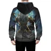 Men's Hoodies Antumn Winter Mens 3d Printed Blue Monster Hoodie Boy Super Dalian 4XL-K1003d Adult Man