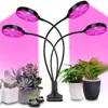 Grow Lights 60w Light Auto On / Off 4/8 / 12h Minuterie Spectre complet T5 Dimmable Luminosité 3 Modes 156 Led Clip On Lamp