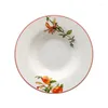 Plates Campsis Grandiflora China Bone Dinner Plate Set Coffee Cup Steak Dish Soup Disc Charger Porcelain Tableware