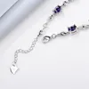 Braccialetti con ciondoli Arrivo cristallo viola ovale per gioielli da donna Alla moda braccialetto in argento sterling 925 per ragazze regalo di festival