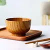 Bowls 3.54 5.91in Chinese Anti- Wooden Bowl Japanese Handmade Round Multisize Salad Tea Noodles Kitchen Supplies