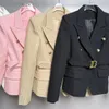 Costumes pour femmes Blazers Tide Brand Retro Fashion Designer Labyrinth Treillis Series Suit Jacket Lion Double boutonnage Slim Plus Size Vêtements pour femmes avec ceinture Tops A50