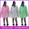 Casual Dresses Bulk Items Wholesale Lots Loose For Women Streetwear Long Sleeve T Shirt Dress Autumn Clothes Pink Mini