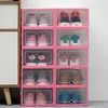 Storage Boxes 6pcs Transparent Shoe Box Shoes Organizers Plastic Thickened Foldable Dustproof Stackable Combined Cabinet Sale