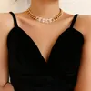 Ketten Punk Dicke Kette Gold Farbe Klare Geometrische Anhänger Halsketten Für Frauen Mode Hip Hop Übertriebene Große Klobige HalsketteChains Heal22