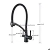 Kitchen Faucets Golden Chrome Sink Faucet Tap Pure Water Filter Mixer Crane Dual Handles Purification And Cold T200805 Drop Delivery Dhayl