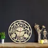 Wall Clocks Farmhouse Country Style Wooden Gear Industrial Clock Vintage Roman Numerals Laser Engraved Rustic Home Decor