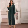 Ethnische Kleidung französische und britische noble muslimische Frauen langes Kleid mit Diamond Abaya Ramadan Arabische Islamische Partei eleganter Abend