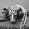 Kedjor Retro Trend Six Pointed Star Satan Ram Head Pendant Men's Necklace Hip-Hop Domineering Jewelry Accessories Gord22