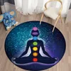 Carpets Round Anti-Slip Magic Science Fiction Bohemian Girl Meditation Theme Bedroom Floor Mat For Living Room Home DecorCarpets