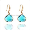 Dangle Lustre Trendy Teardrop Verre Cristal Boucles D'oreilles Or Couleur Goutte D'eau Boucle D'oreille Pour Femmes Filles Mode Jewelryz Livraison Je Dhwwv