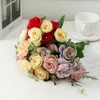 Flores decorativas grinaldas Oferta especial 20 Flor Head 1 Bouquet Small Bud Rose Piece Simulação Seda Diy Casamento Decora de Natal