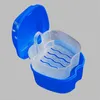 Scatole portaoggetti Scatola da bagno per protesi Dentiera Denti finti con contenitore a rete appeso Cura dell'organizzatore di denti artificiali in plastica