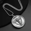 Pendant Necklaces Crucifixion Jesus Round Men Women Stainless Steel Pentagram Satan Devil Necklace Fashion Hip Hop Jewelry Gift