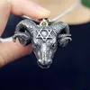 Kedjor Retro Trend Six Pointed Star Satan Ram Head Pendant Men's Necklace Hip-Hop Domineering Jewelry Accessories Gord22