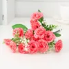 Flores decorativas grinaldas Oferta especial 20 Flor Head 1 Bouquet Small Bud Rose Piece Simulação Seda Diy Casamento Decora de Natal