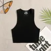 Active Shirts Crop Top Women Yoga Vest Gym Sports Tops Seamless Streetwear Rib-Knit Fitness Running Workout Bra Tank Without Pad