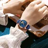 Wristwatches Women Watch Moon Numbers Dial Bracelet Watches Set Ladies Leather Band Quartz Wristwatch Female Clock Relogio Mujer Moun22