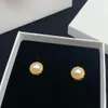 CEE Stud Fashion Earrings Designer for Womens Girls Wedding Party Classic Drop Vinyl Unisex Studs Earrigs Brass Material Jewelry with Box