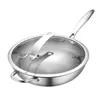 Pans Stainless Steel Pan Uncoated Non-stick Wok Gas Induction Cooker Household Pot Cast Iron Cooking
