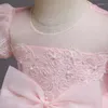 Fille robes bulle manches anniversaire grand arc robe moelleuse baptême baptême bébé fête Vestidos Para Navidad De Bebes