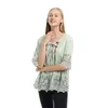 Blouses Femmes Femmes Demi Manches 2023 Mode O Cou Chemises Bohême Casual Lâche Tops Dentelle Patchwork Blouse Plus Taille Blusas Femininas