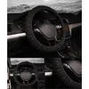 Stuurwielafdekkingen 2 pc's Autoverslag Gevlochten handvat Ice Silk Set Interieur Accessoires Black Gray