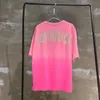 T-shirts pour femmes Marque de marée de luxe Été Femmes Vêtements Lunettes perlées Coloré Forage Gradient Tie-Dye Rose Manches courtes Street TopWomen's