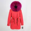 Women's Fur & Faux Winter Jacket Women 2023 Real Coat Long Parka Natural Collar Hood Thick Warm Waterproof Outerwear Detachable BrandWomen's