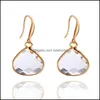 Dangle Lustre Trendy Teardrop Verre Cristal Boucles D'oreilles Or Couleur Goutte D'eau Boucle D'oreille Pour Femmes Filles Mode Jewelryz Livraison Je Dhwwv