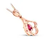 Halsband kvinnor europeisk och amerikansk stil s￶t r￶d kristall p￤rla geometrisk h￤nge rosguld pl￤terad klumpkedja flickor br￶llop fest smycken f￶delsedag present