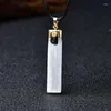 Decorative Figurines Natural Selenite Plaster Pendant Necklace Rock Mineral Specimen Jewelry Reiki Healing Crystal Energy Stone DIY Gifts