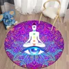 Carpets Round Anti-Slip Magic Science Fiction Bohemian Girl Meditation Theme Bedroom Floor Mat For Living Room Home DecorCarpets