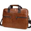 Briefcases Bag Mens Genuine Leather Briefcase Male Man Laptop Natural For Men Messenger Bags Shoulder Crossbody