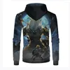 Men's Hoodies Antumn Winter Mens 3d Printed Blue Monster Hoodie Boy Super Dalian 4XL-K1003d Adult Man