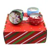 Presentförpackning 8st jul tom tinplatta ljusbehandlingar xmas tema doftande runt godis cookie box söt koppar tennfodral container