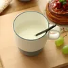 Tazze Regalo per gli amanti delle coppie di caffè smaltato da neve con impugnatura Tazze da tè in ceramica per la colazione al latte Breve tazza in porcellana grigia bianca