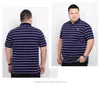 Polos męski plus rozmiar 10xl 8xl 6xl 5xl 4xl Summer Men Men Striped koszulki 95% bawełniane paski marki ubrania odzieży noszenie krótkiego rękawa