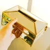 Tissue Boxes European Creative Glass Box Simple Living Room Household Nordic Light Napkin Tray Decor