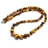 Choker Natural Tiger Eye Stone 6 8 10m 12mm Beads Necklace Female Handmade Jewelry Women Short Necklaces Men Energy Gift Chokers